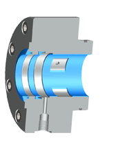 Servobear® combines seal and rod guide. The rod is "floating" on an oil film without touching the guide. The pressure is released through this narrow bearing gap.